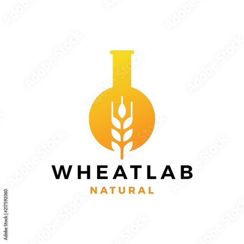 wheat lab logo vector icon illustration