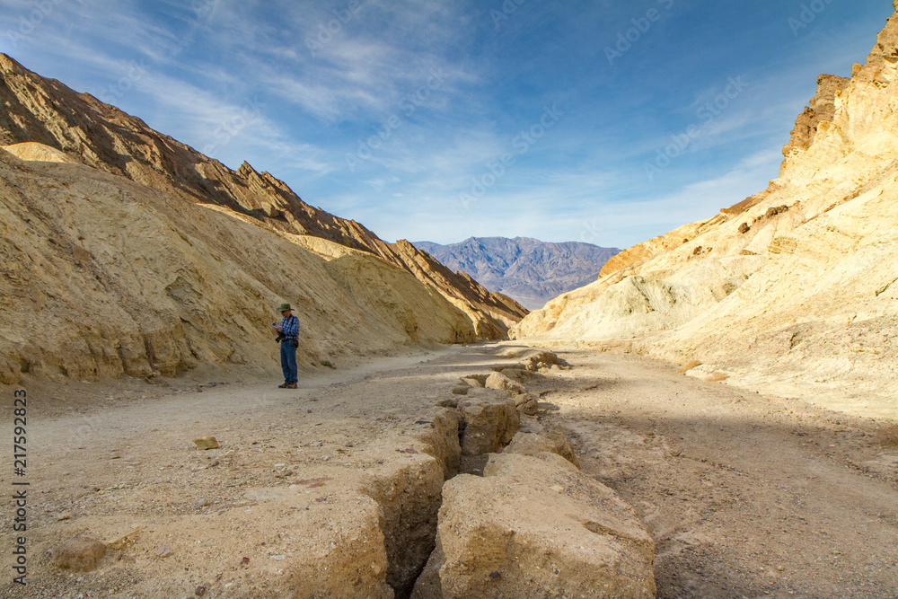 A Giant Fissure in Golden Canyon, Death Valley A Giant Fissure in Golden Canyon, Death Valley