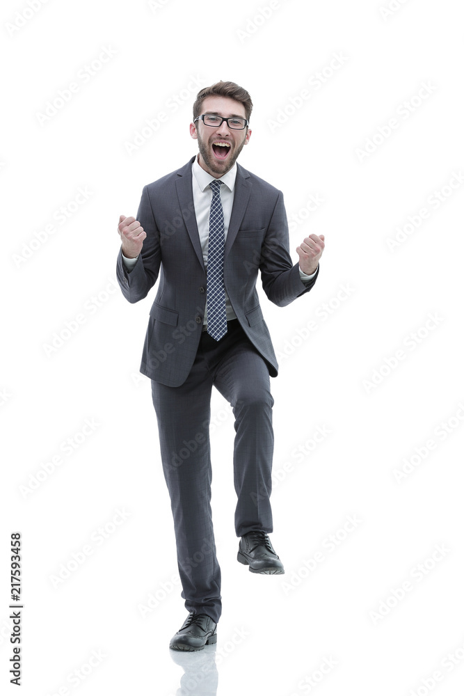 happy and successful businessman. photo in full growth. happy and successful businessman. photo in full growth.