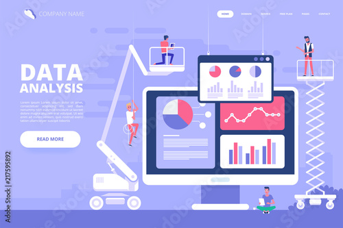 Data analysis design concept. Vector illustration.