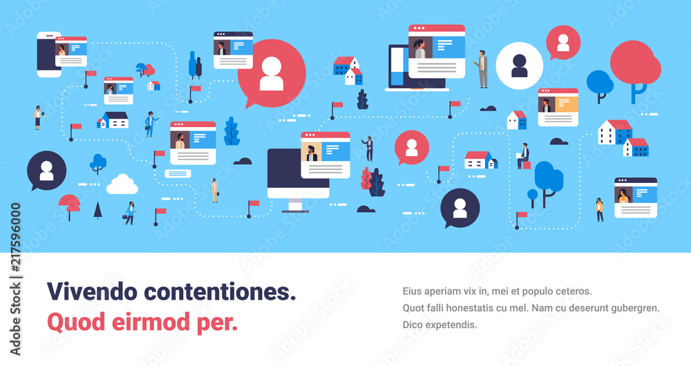social profiling map online media isometric network interface design wan woman profile mobile computer application concept flat horizontal banner copy space vector illustration social profiling map online media isometric network interface design wan woman profile mobile computer application concept flat horizontal banner copy space vector illustration