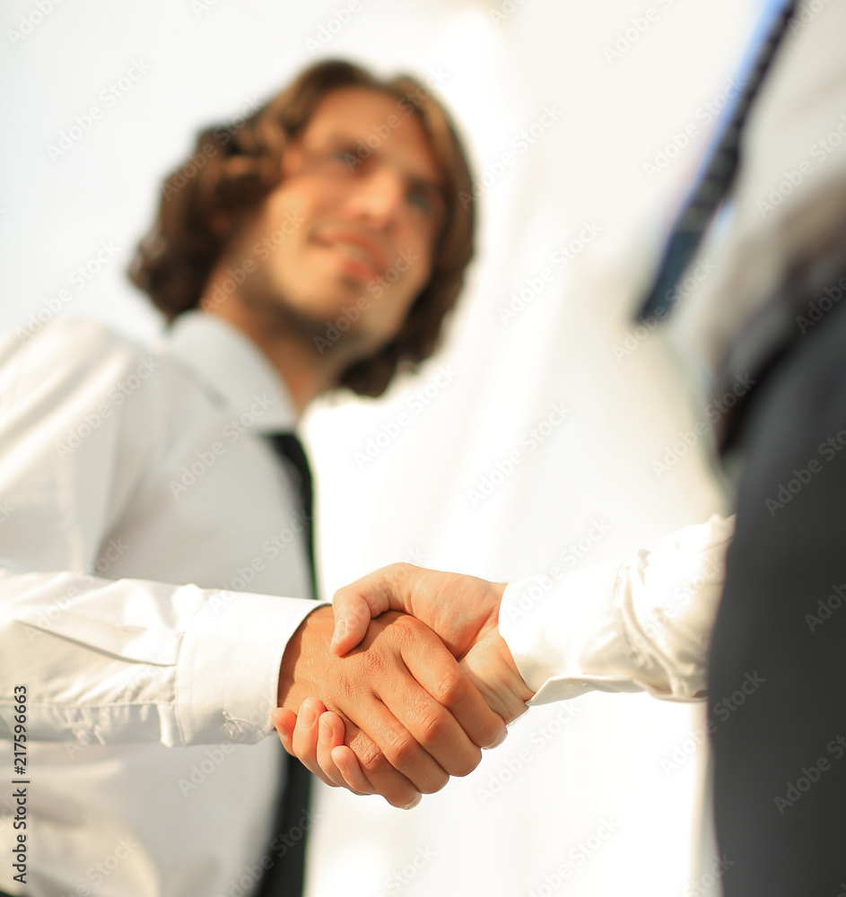 Business handshake and business people. Business concept. Business handshake and business people. Business concept.