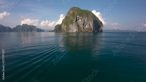 Aerial view of Philippines Island, Amazing island in the ocean, Tropical beach and sea, Atoll of Palawan, HD video photo