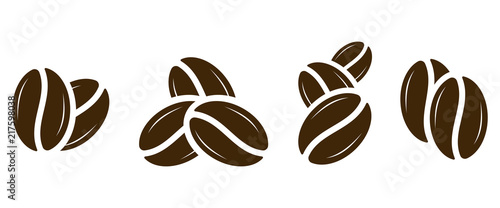 Coffee icon. Coffee beans set. Vector