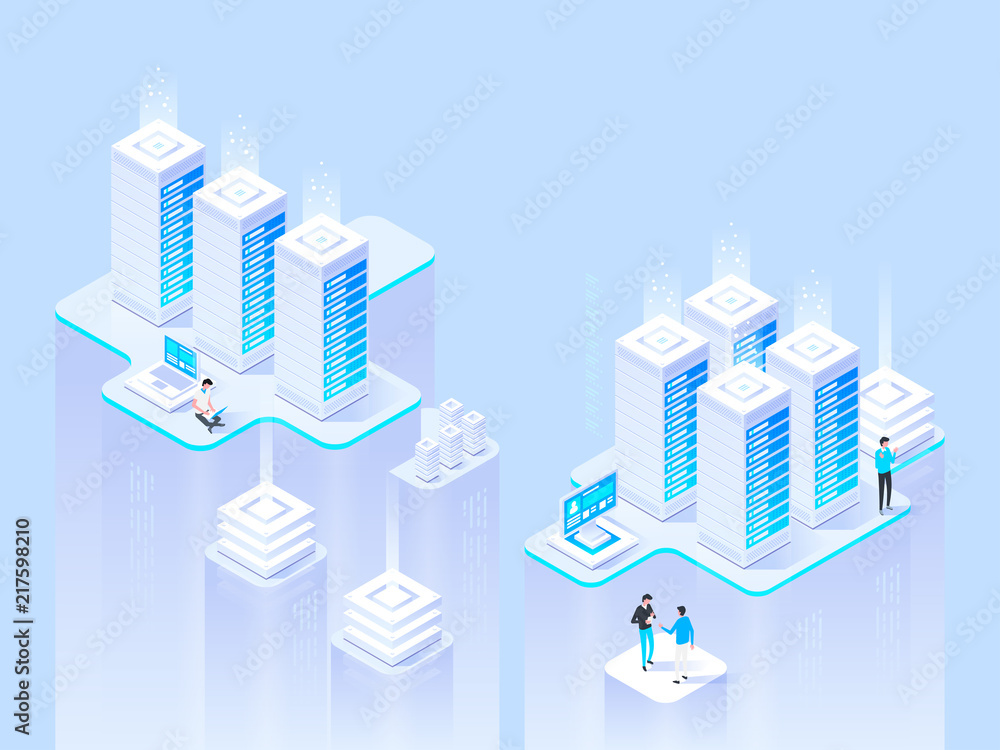 High technology concept. Data center, processing big data High technology concept. Data center, processing big data