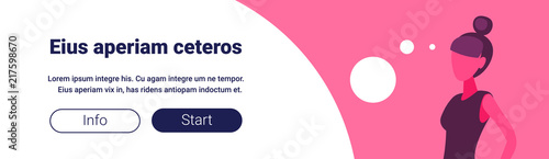 asian woman chat bubble female cartoon character faceless portrait horizontal banner copy space vector illustration