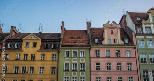 soft focus cozy small architecture concept of colorful facades buildings in contrast summer bright day time © Артём Князь