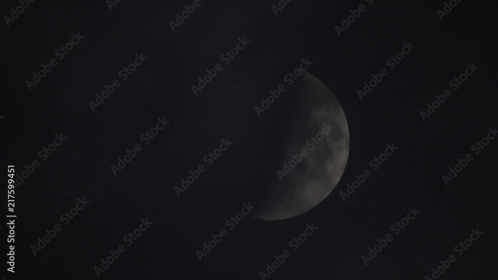 4k Moon in cloudy night sky close up video 4k Moon in cloudy night sky close up video