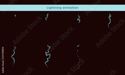 vector lightning animation frames for cartoon game