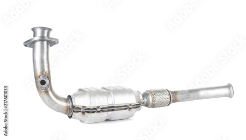 new catalytic converter isolated on white