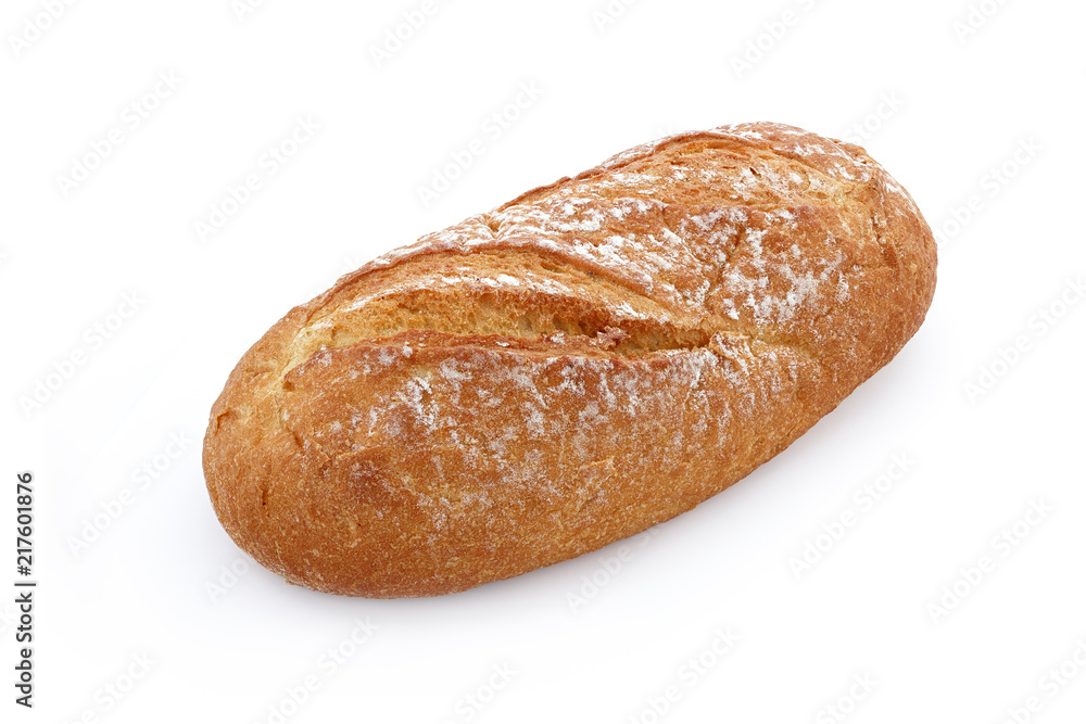 white bread close-up on a white background white background isolated