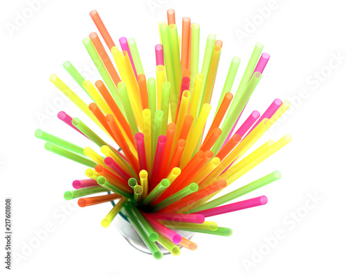 Plastic straws for a cocktail