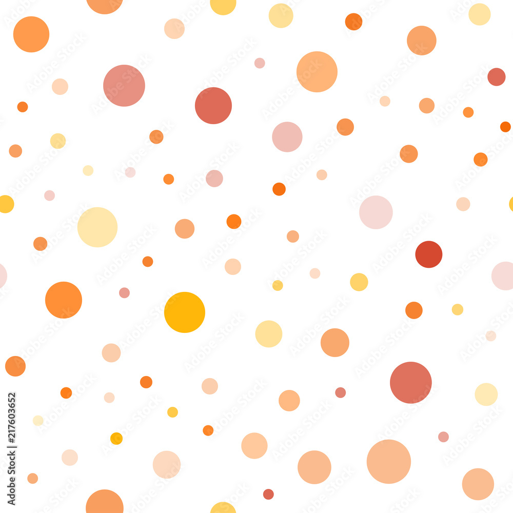 Light Orange vector seamless backdrop with dots.