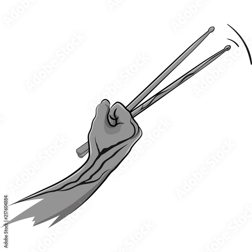 Drum sticks in the hand
