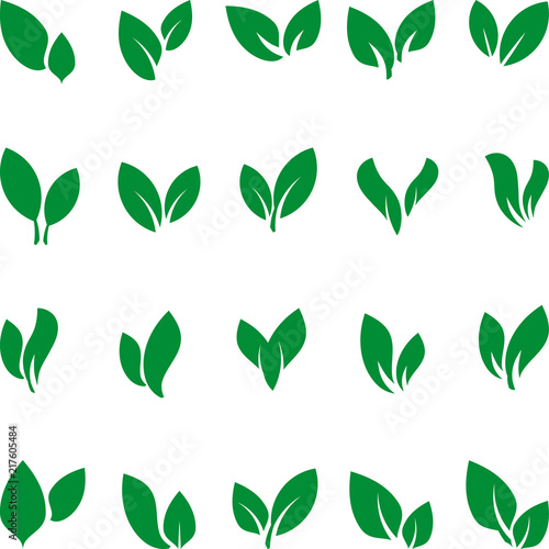 Grüne Blätter Sammlung, Icon, leaves collection