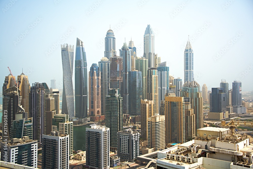 Marina Skyscrapers in Dubai city