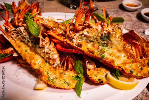 Delicious, hot and cheesy freshly baked Lobster Thermidor made with Fresh, juicy and tasty bright red Maine Lobster or American lobster. One of the sweetest, most flavorful lobster on Earth.
