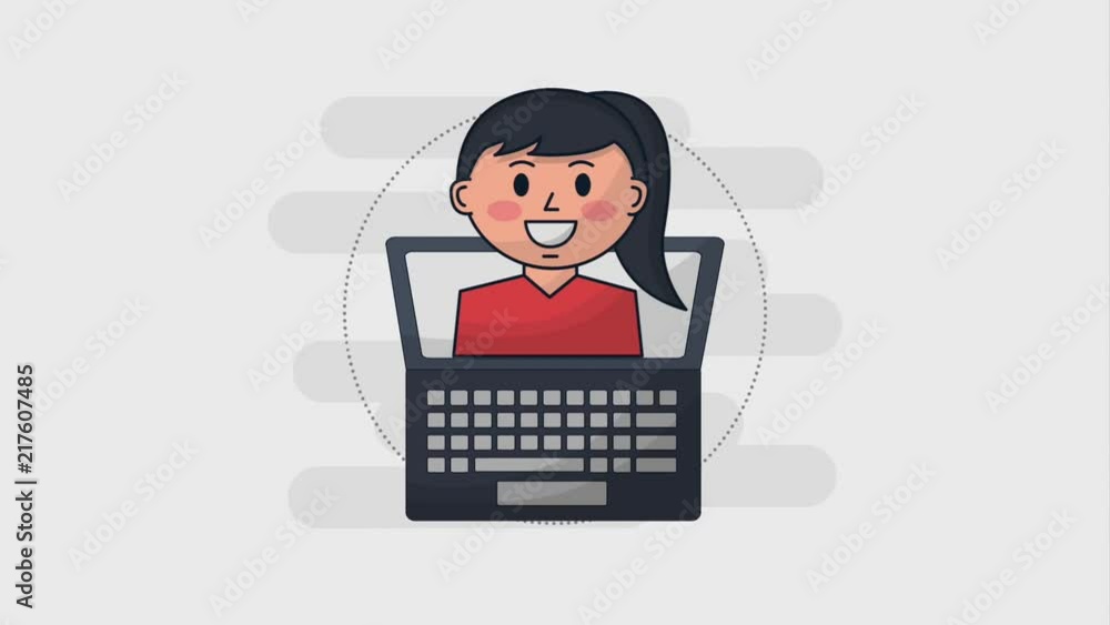 laptop and business woman character animation hd laptop and business woman character animation hd