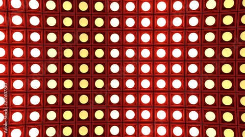Lights flashing wall bulbs pattern static vertical red stage background vj loop