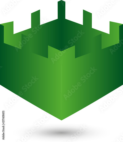 Turm, Schloss, Immobilien, Logo
