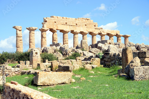 Ruined temple in the ancient city of Selinunte, Sicily, Italy