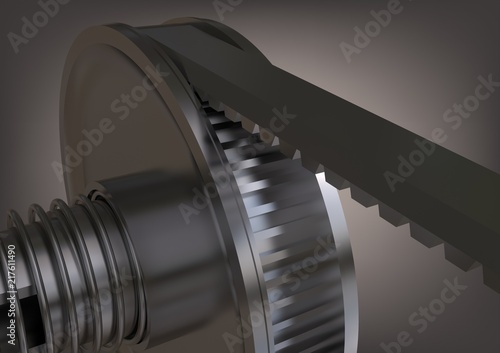 Silver belting on a gray