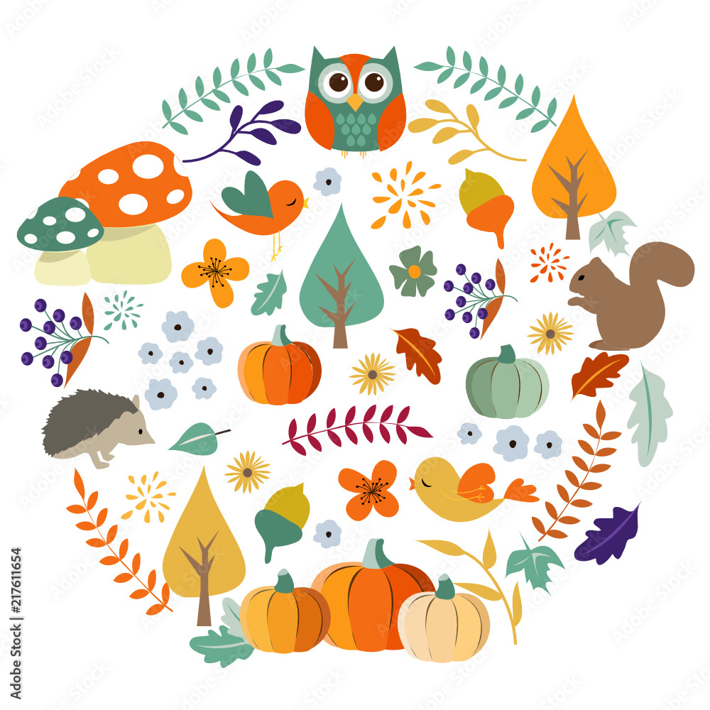 Obraz premium Autumn harvest and Thanksgiving Day poster design