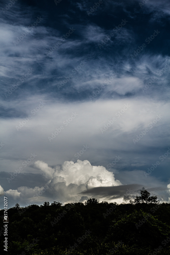 Cloudscape, High Contrast Cumulonimbus Clouds Rolling In Before Thunder And Lightening Storm Cloudscape, High Contrast Cumulonimbus Clouds Rolling In Before Thunder And Lightening Storm