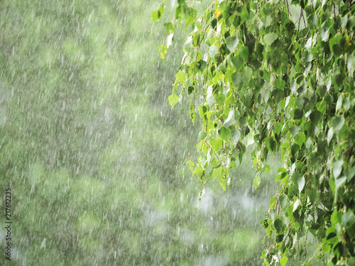 Canvastavla Thunderstorm with heavy hail and sleet showers in summer