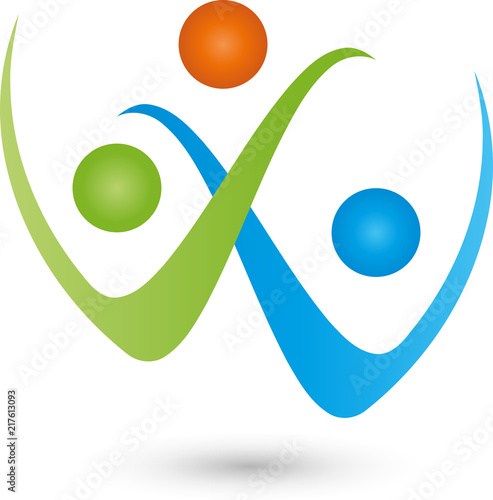 Drei Personen, Menschen, Team und Freunde Logo