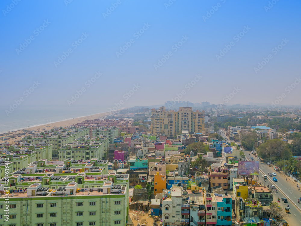 Fototapeta premium The beautiful marina beach from the light house.