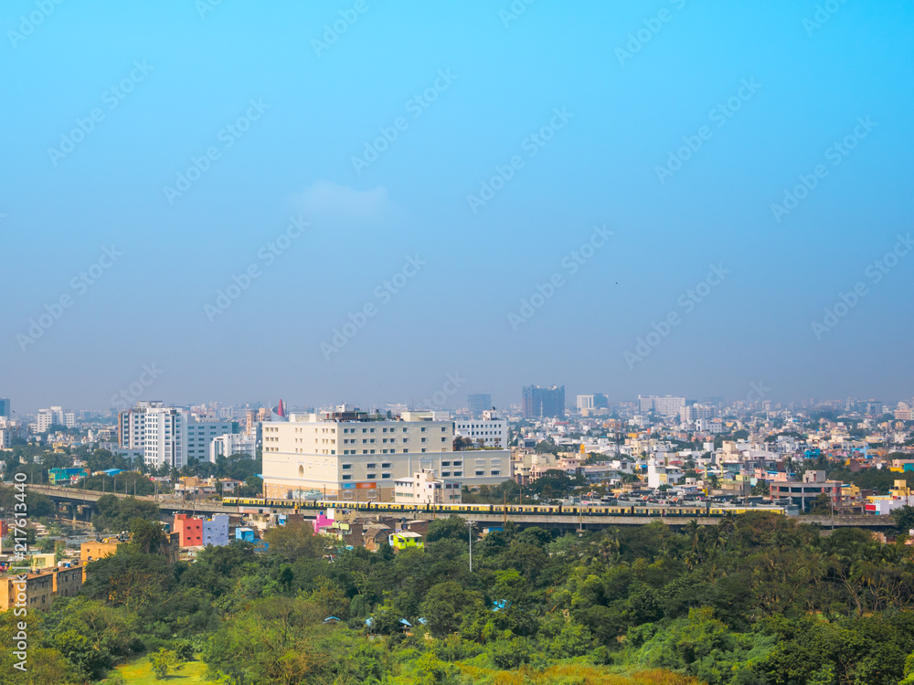 Panoramic view of Chennai in a summer day, India