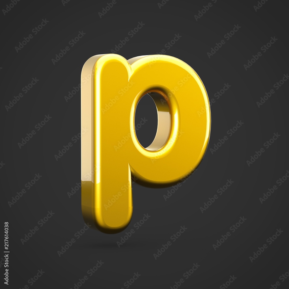 Golden letter P lowercase isolated on black background. Golden letter P lowercase isolated on black background.