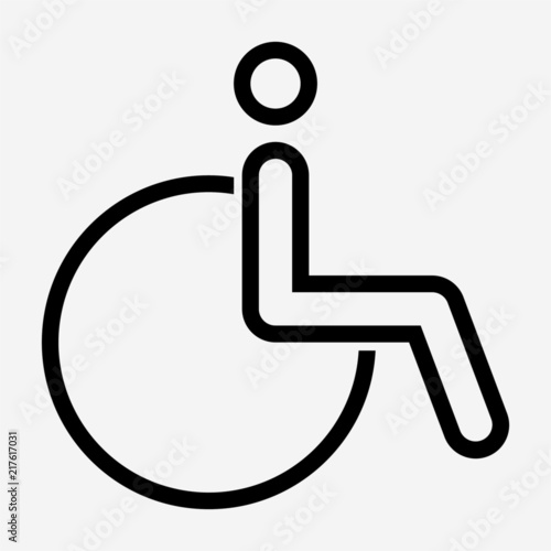 Outline wheelchair pixel perfect vector icon