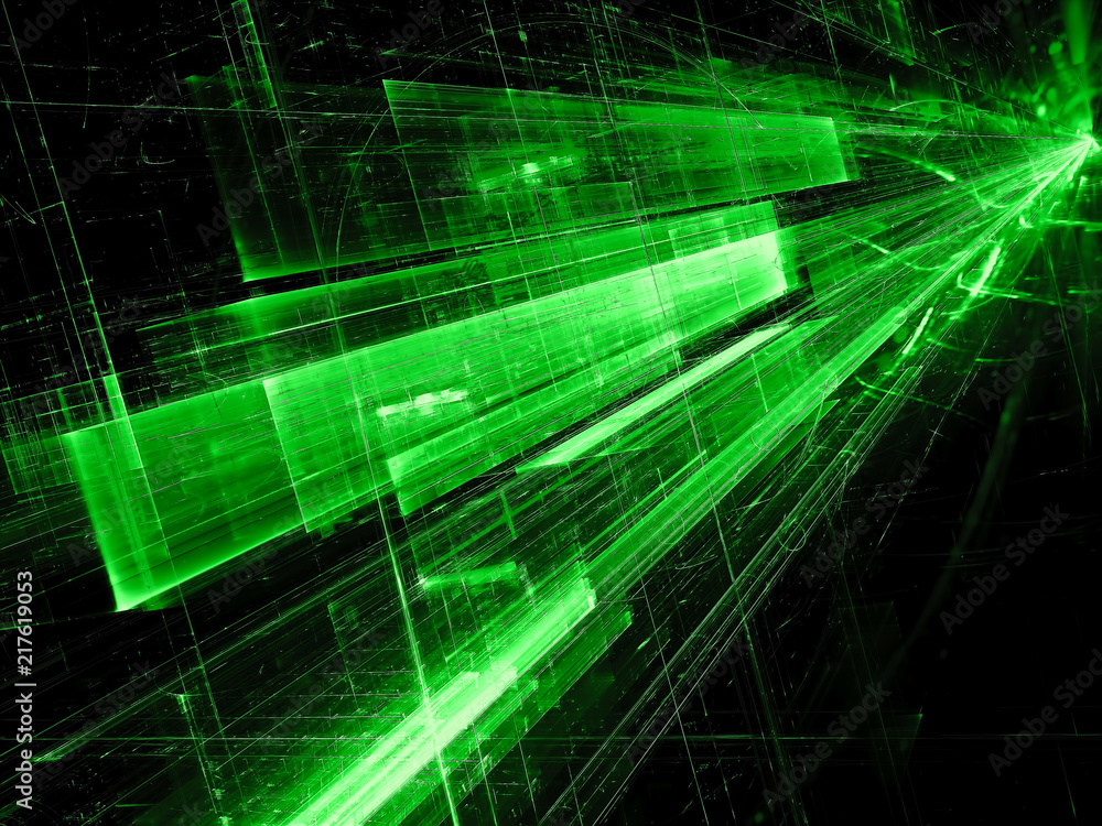 Obraz premium Abstrakta tła zielony perspektywiczny cyfrowo wytwarzający wizerunek