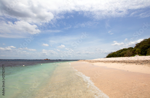 Coral beach on Pigeon Island National Park just off the coast of Trincolamee Sri Lanka Asia