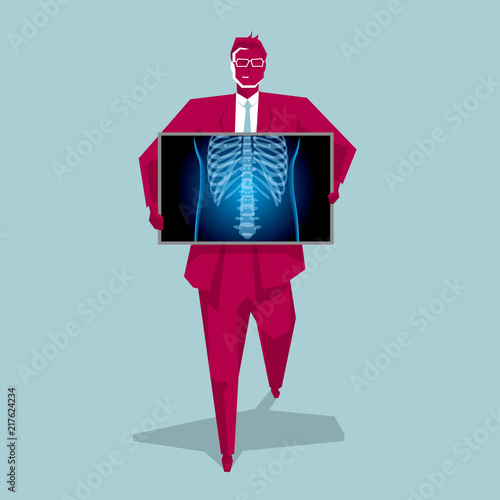 Medical imaging technology, chest disease. The background is blue.