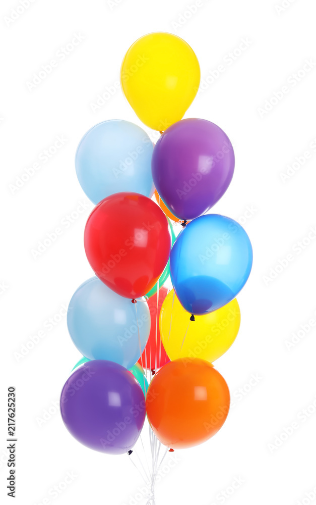 Bunch of colorful balloons on white background Bunch of colorful balloons on white background