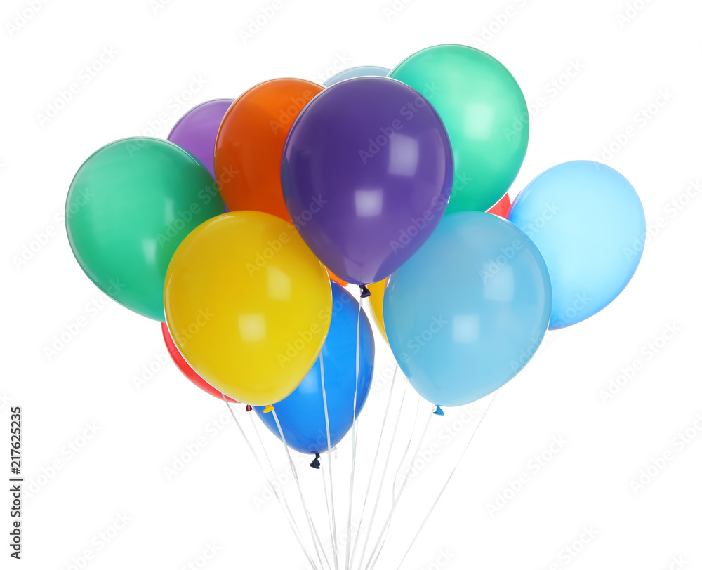 Bunch of colorful balloons on white background Bunch of colorful balloons on white background