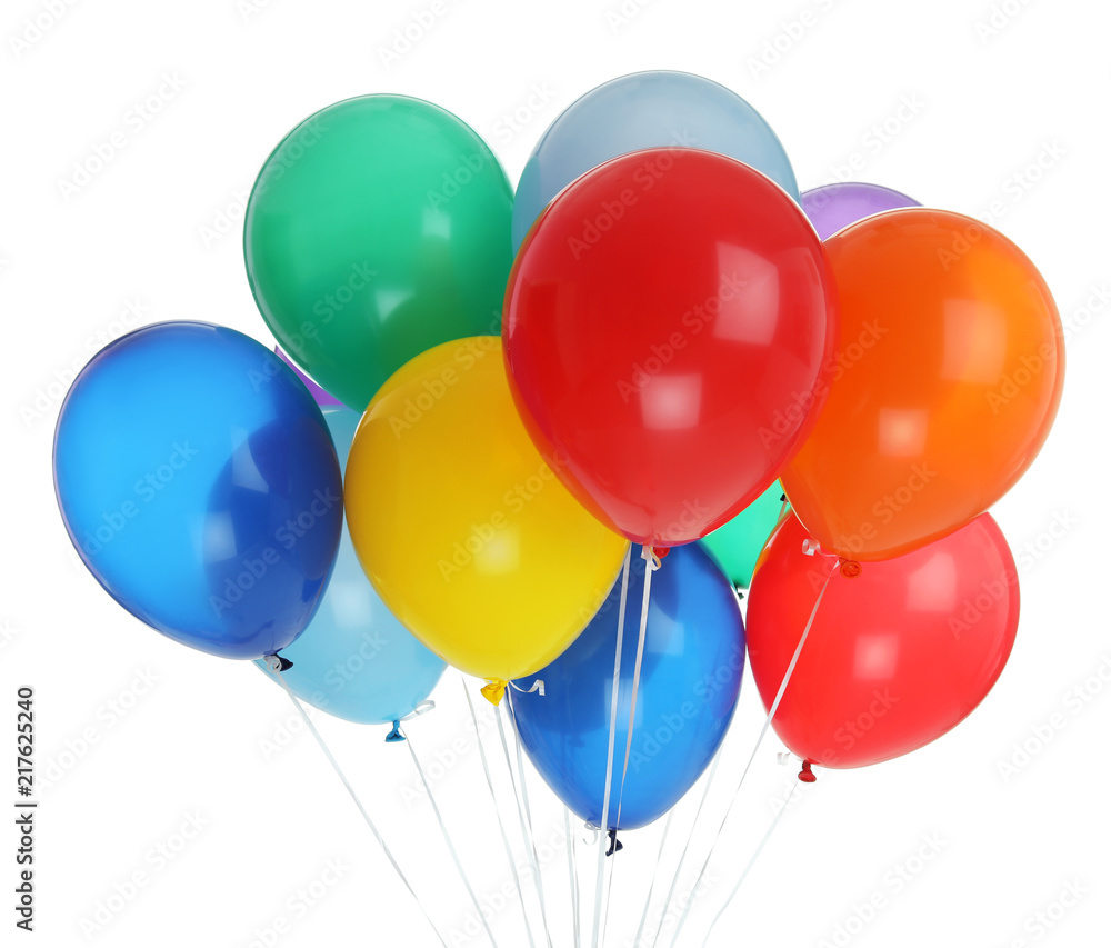 Bunch of colorful balloons on white background Bunch of colorful balloons on white background