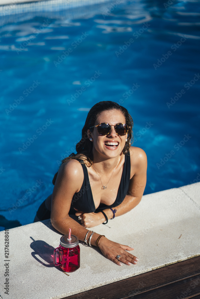Portrait Of A Happy Attractive Muscular Man Posing In Swimming Pool Stock  Photo, Picture and Royalty Free Image. Image 67266926.