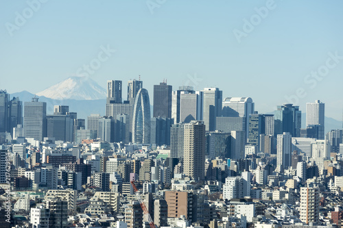 高層ビルから望む東京都市景観