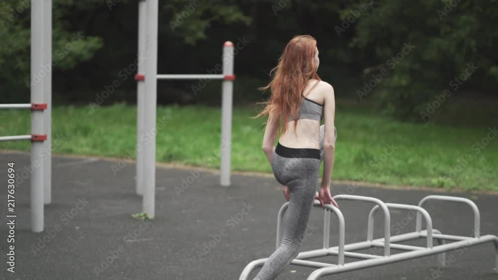 girl is engaged in sports on a sports platform girl is engaged in sports on a sports platform