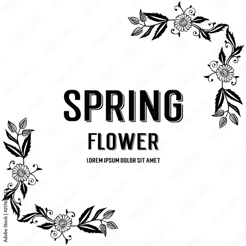 Design banner with spring flower hand draw vector illustration Design banner with spring flower hand draw vector illustration