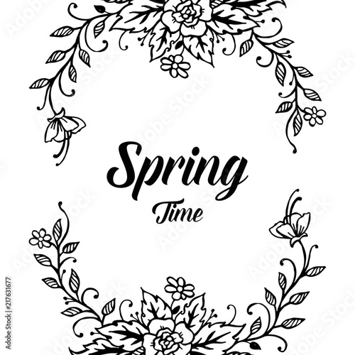 Hello Spring Floral Card for Holidays Decoration vector illustration