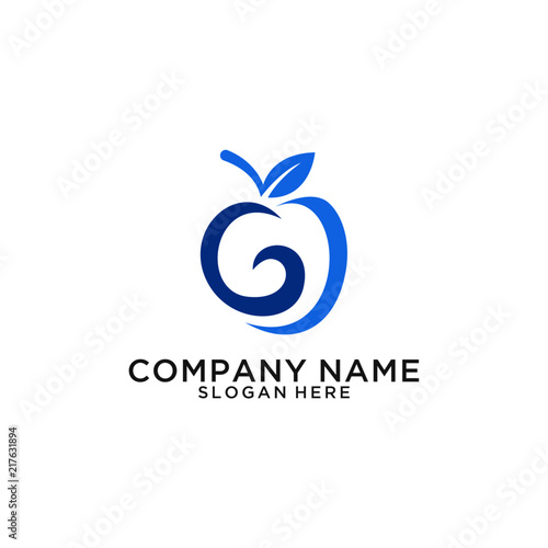 Abstract fruit logo design