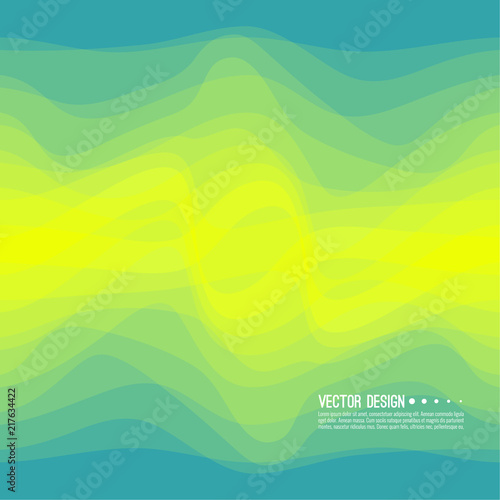 Distorted wave colorful texture. Abstract dynamical rippled surface. Vector stripe deformation background. Transition and gradation of color.