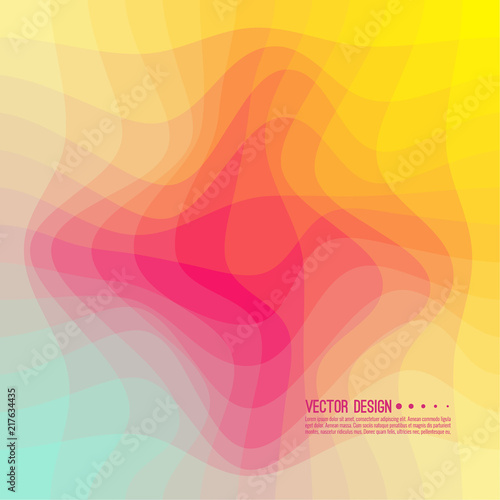 Distorted wave colorful texture. Abstract dynamical rippled surface. Vector stripe deformation background. Transition and gradation of color.