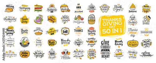 Happy Thanksgiving day typography.