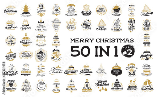Merry Christmas typography set.